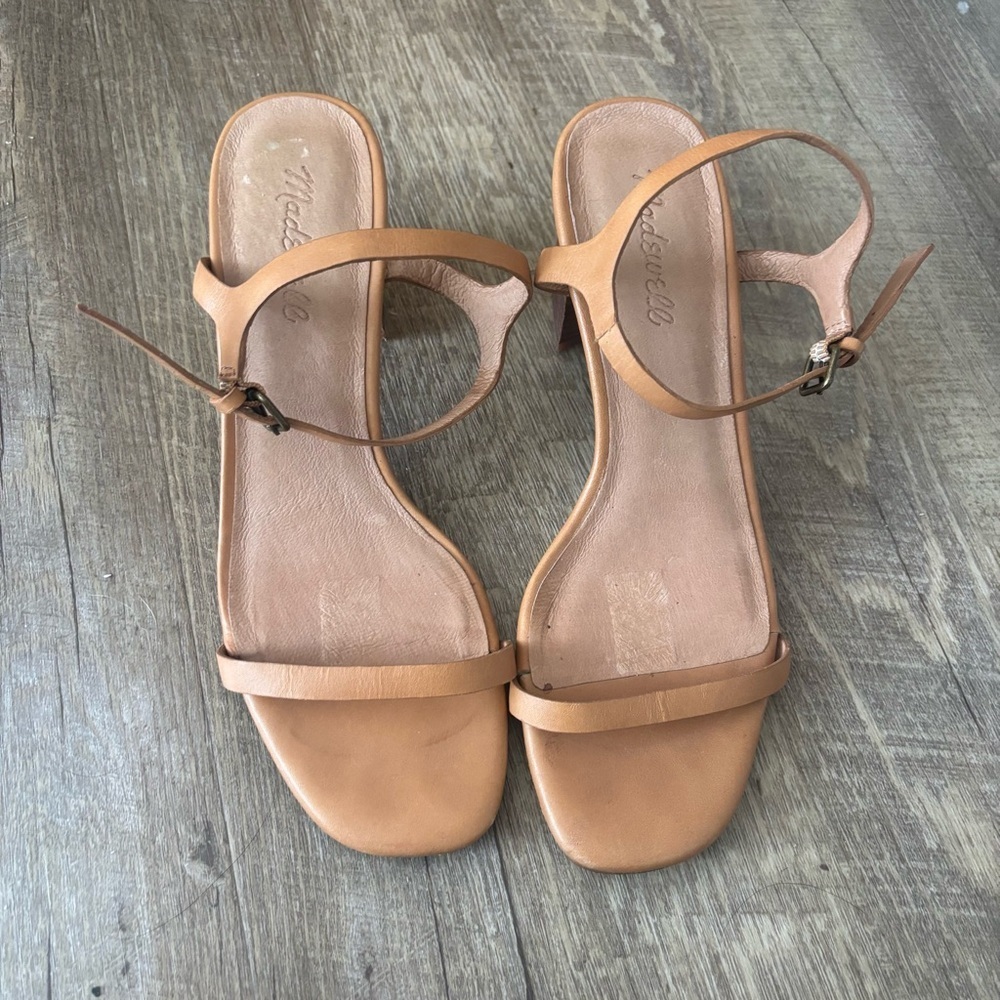 Madewell tan block heels - Picture 3 of 8